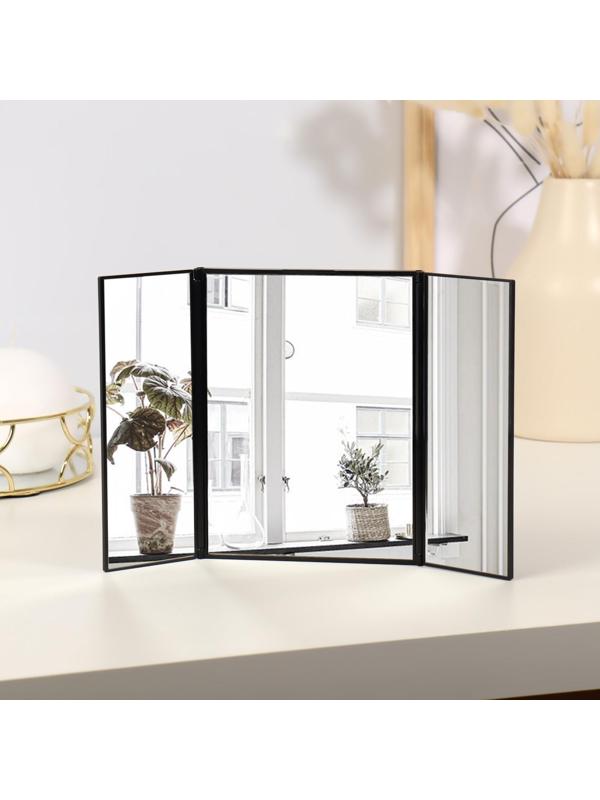 Зеркало настольное, зеркальная поверхность 5 × 15/11 × 15 см, цвет МИКС