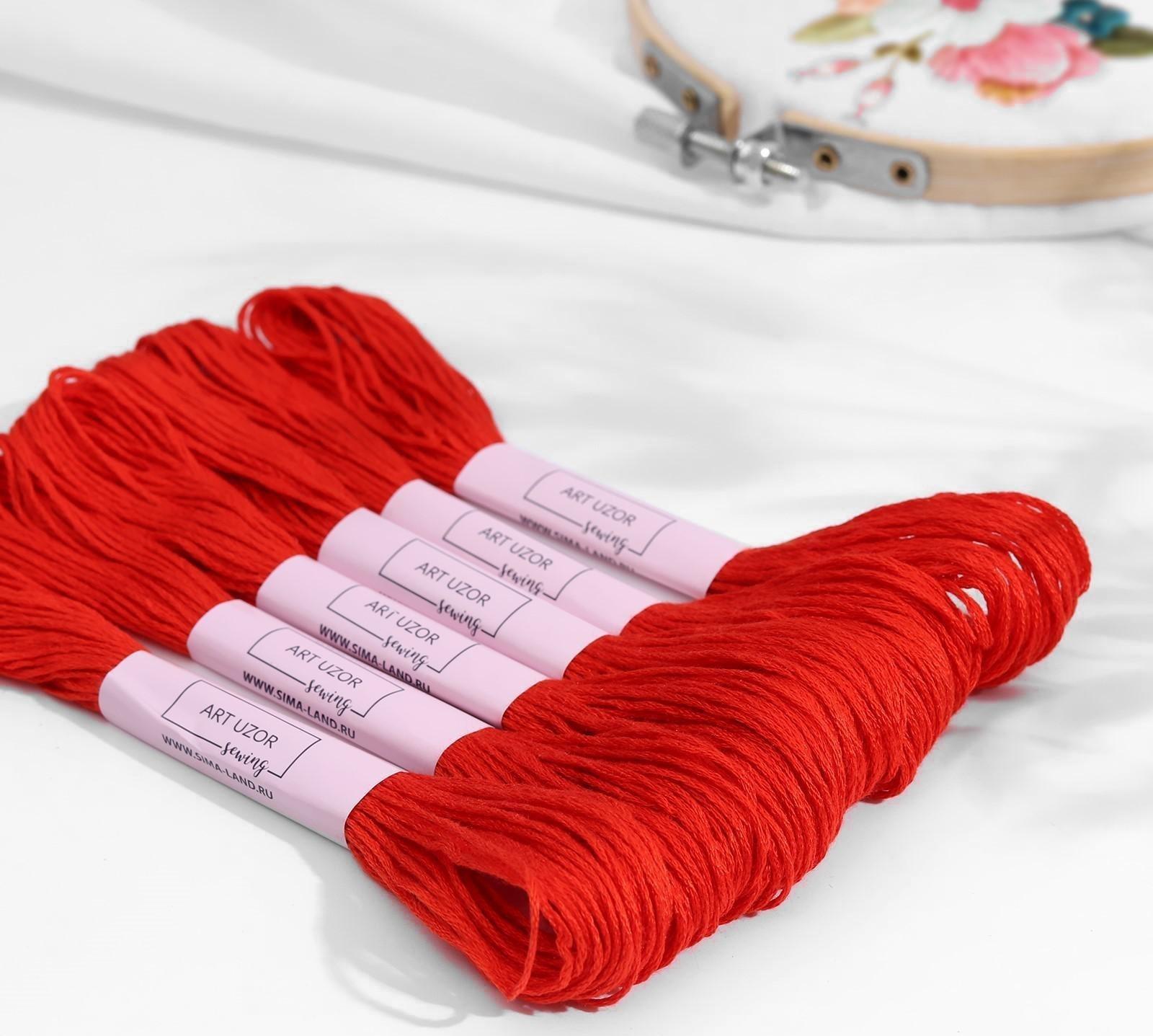 Нитки мулине, 8 ± 1 м, цвет тёмно-морковный №900