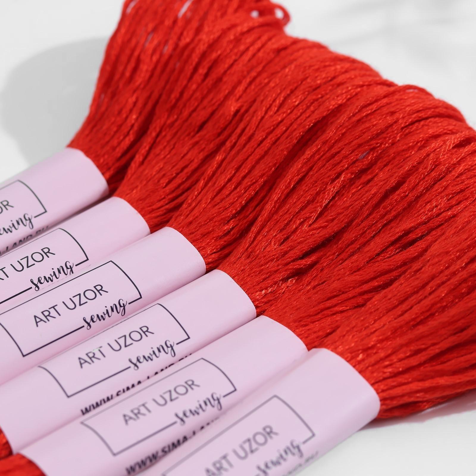 Нитки мулине, 8 ± 1 м, цвет тёмно-морковный №900