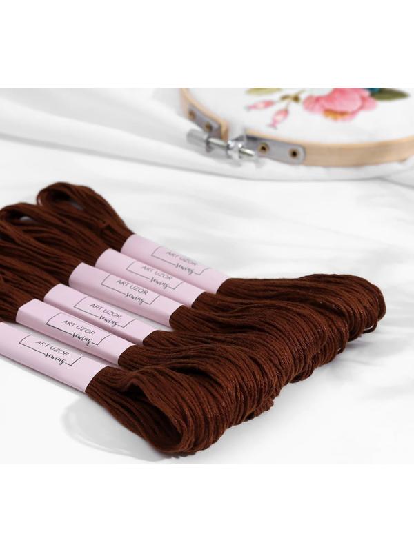 Нитки мулине, 8 ± 1 м, цвет коричнево-песочный №898