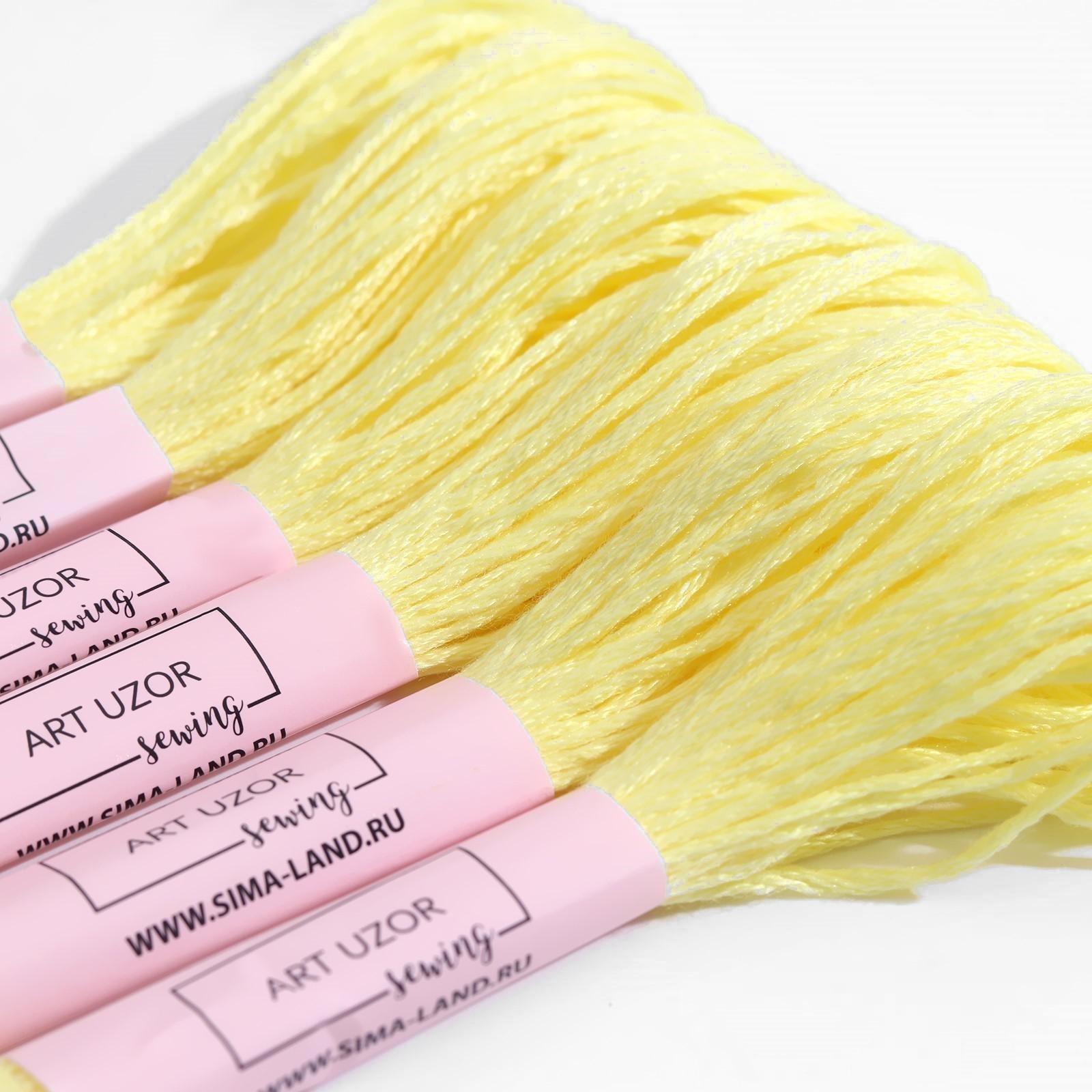 Нитки мулине, 8 ± 1 м, цвет лимонный №445