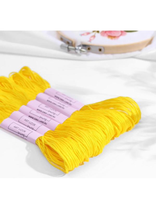 Нитки мулине, 8 ± 1 м, цвет ярко-жёлтый №973