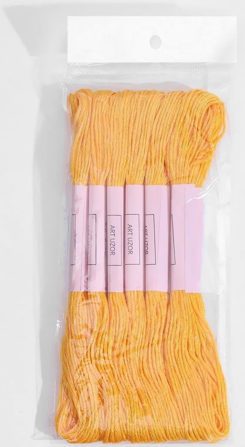 Нитки мулине, 8 ± 1 м, цвет тёмно-жёлтый №742