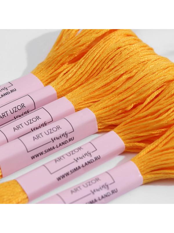 Нитки мулине, 8 ± 1 м, цвет тёмно-жёлтый №742