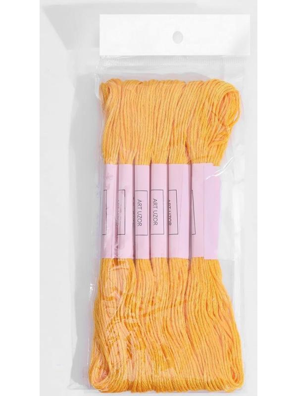 Нитки мулине, 8 ± 1 м, цвет тёмно-жёлтый №742