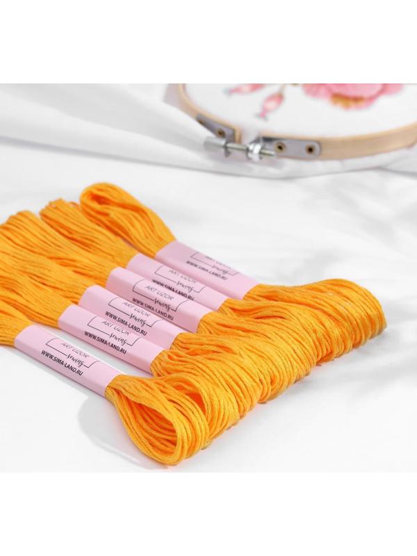 Нитки мулине, 8 ± 1 м, цвет тёмно-жёлтый №742