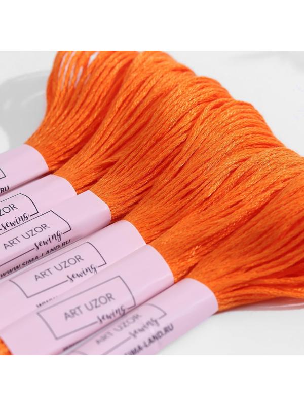 Нитки мулине, 8 ± 1 м, цвет ярко-рыжий №740