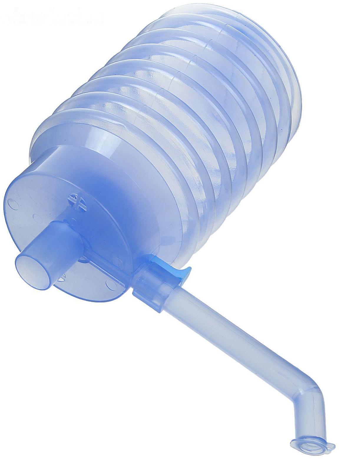 Помпа для воды Luazon, механическая, прозрачная, под бутыль от 11 до 19 л, голубая