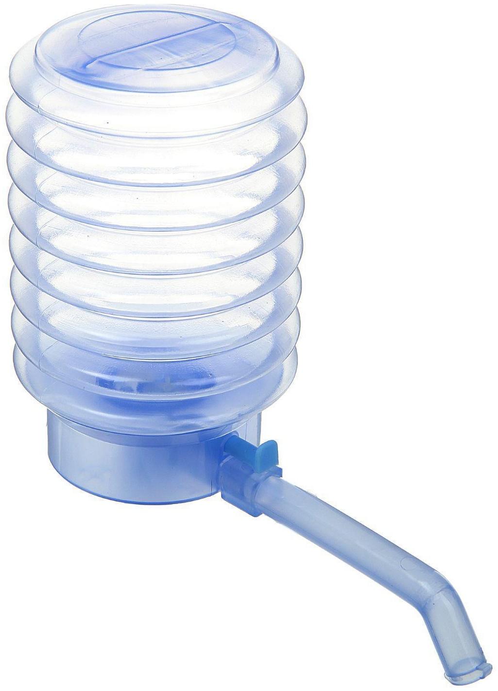 Помпа для воды Luazon, механическая, прозрачная, под бутыль от 11 до 19 л, голубая