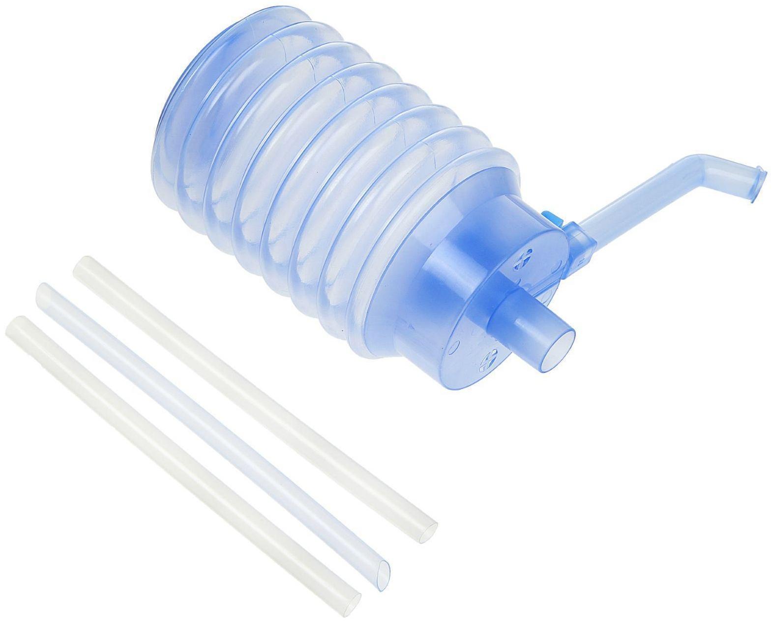 Помпа для воды Luazon, механическая, прозрачная, под бутыль от 11 до 19 л, голубая