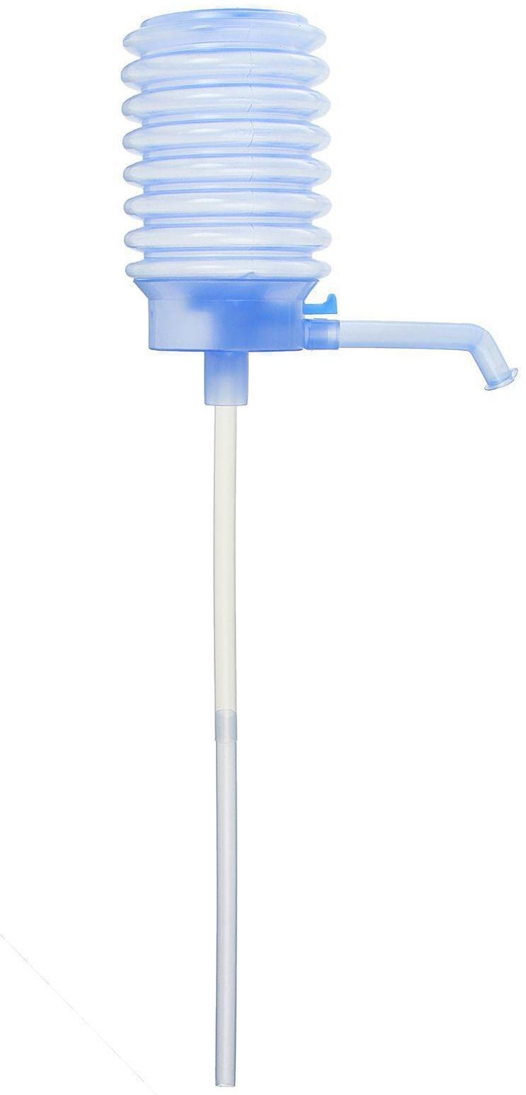 Помпа для воды Luazon, механическая, прозрачная, под бутыль от 11 до 19 л, голубая