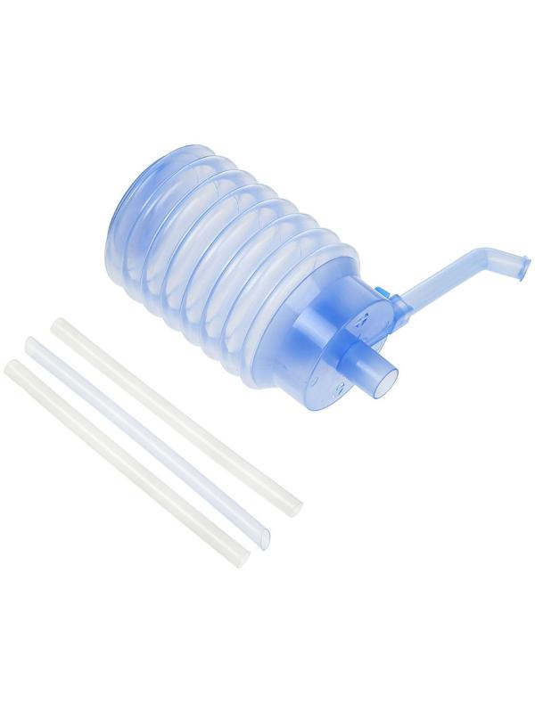 Помпа для воды Luazon, механическая, прозрачная, под бутыль от 11 до 19 л, голубая