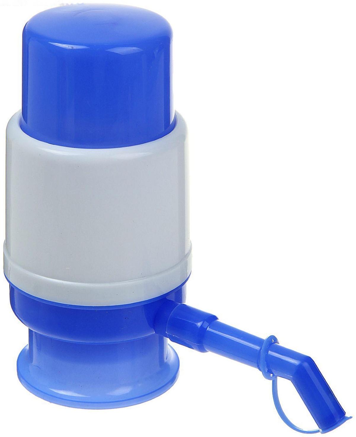Помпа для воды Luazon, механическая, малая, под бутыль от 11 до 19 л, голубая