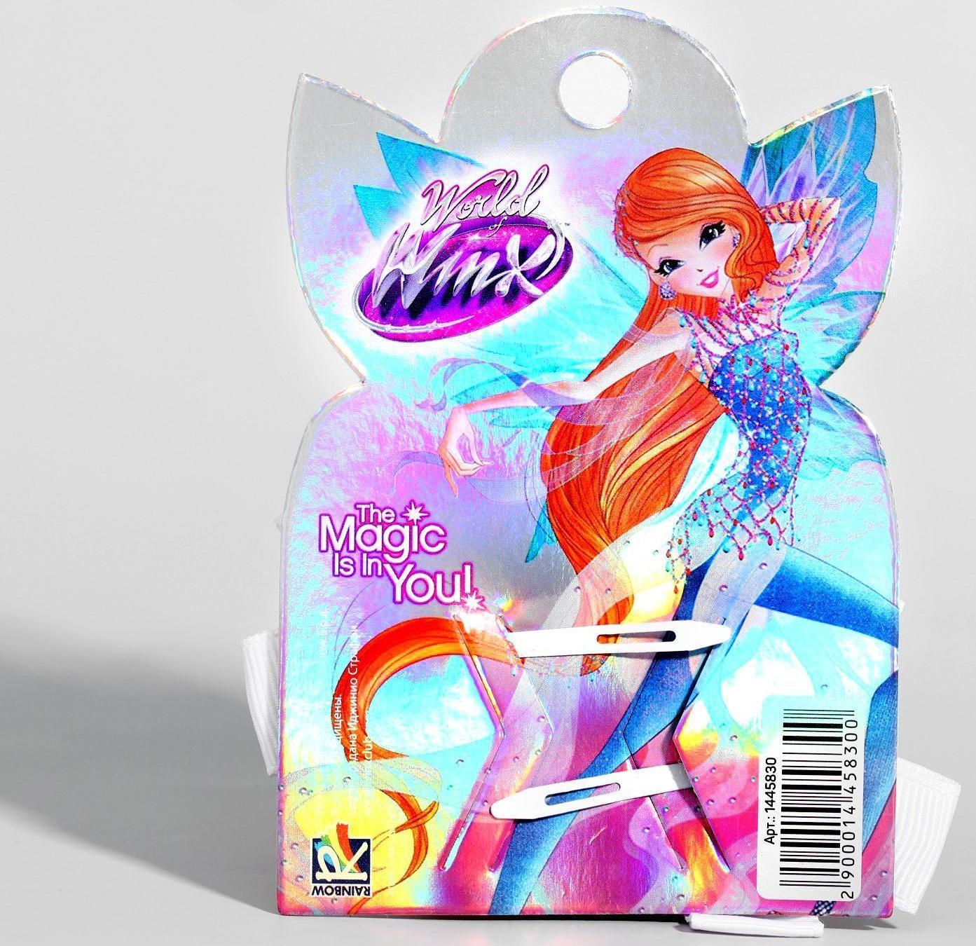 Заколки с цветком, ВИНКС, 2 шт., 6 х 7,2 см