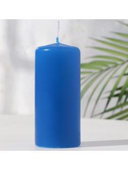 Свеча - цилиндр, 5х11,5 см, 25 ч, 175 г, синяя