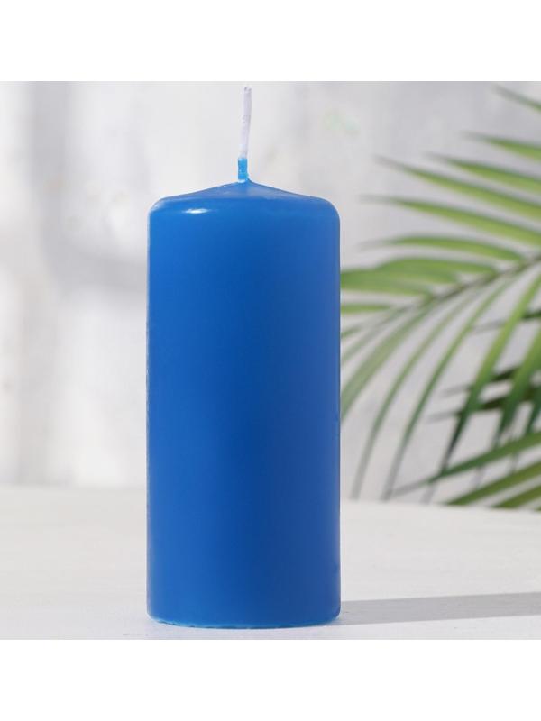 Свеча - цилиндр, 5х11,5 см, 25 ч, 175 г, синяя
