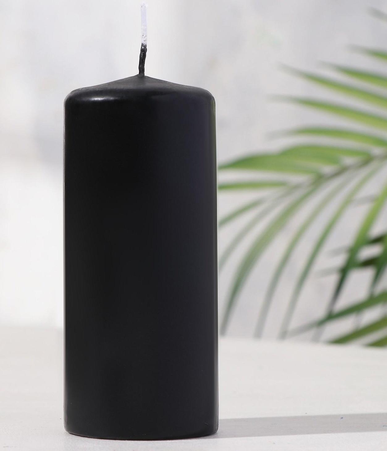 Свеча - цилиндр, 5х11,5 см, 25 ч, 175 г, черная