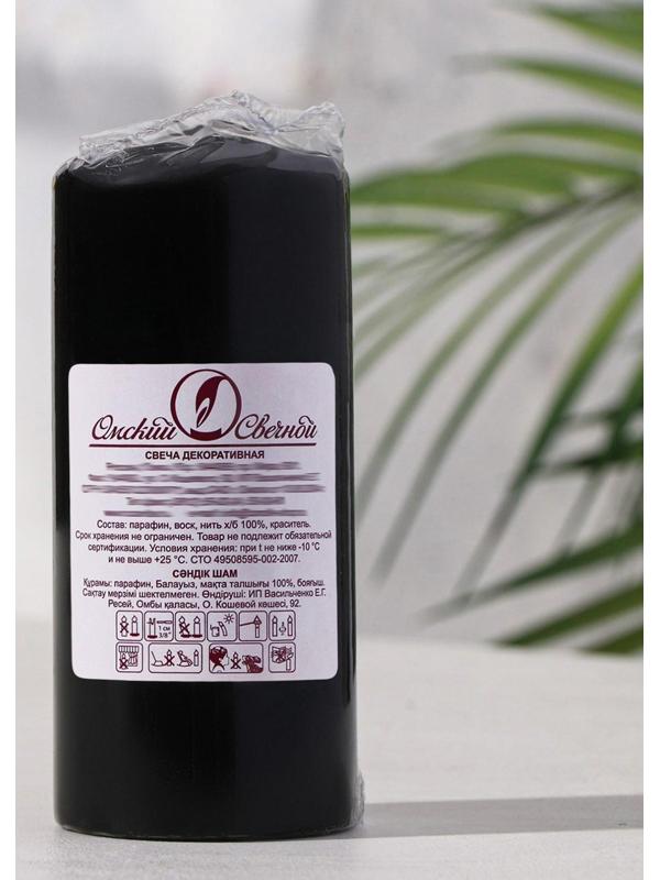 Свеча - цилиндр, 5х11,5 см, 25 ч, 175 г, черная