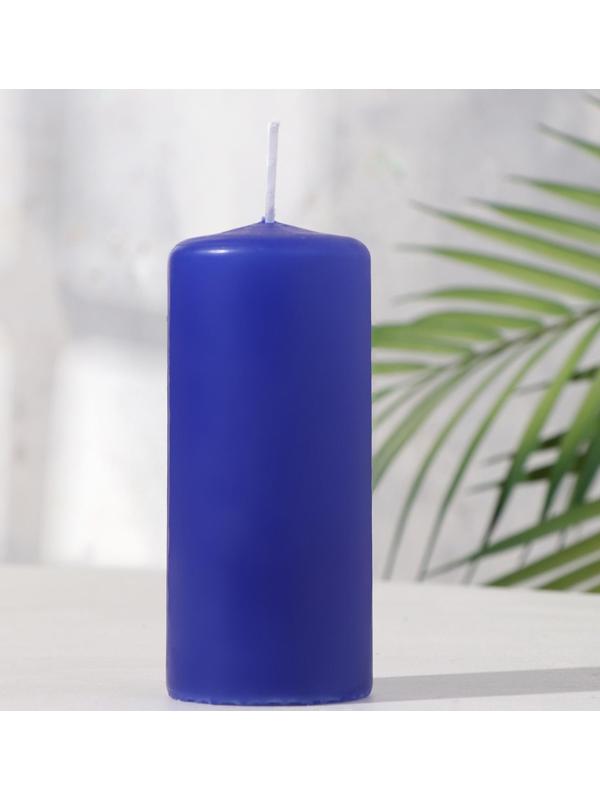 Свеча - цилиндр, 5х11,5 см, 25 ч, 175 г, голубая