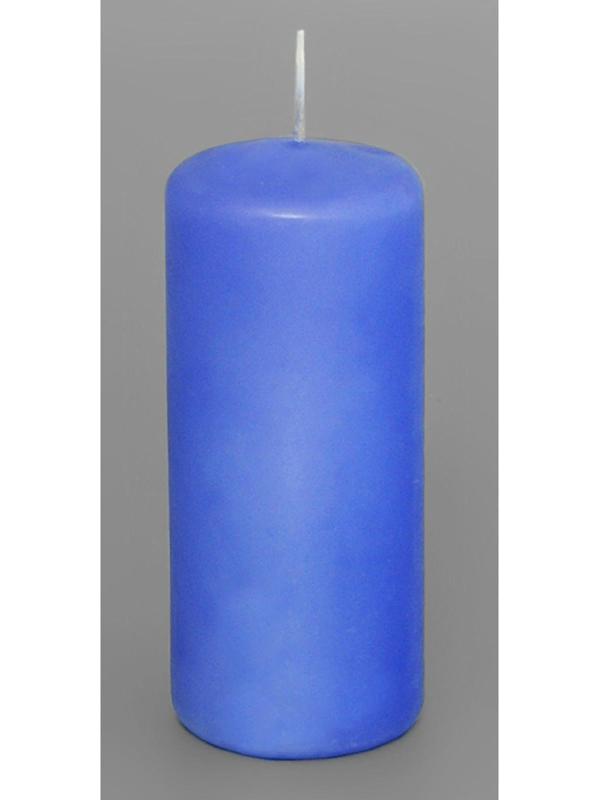 Свеча - цилиндр, 5х11,5 см, 25 ч, 175 г, голубая