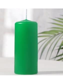 Свеча - цилиндр, 5х11,5 см, 25 ч, 175 г, зеленая