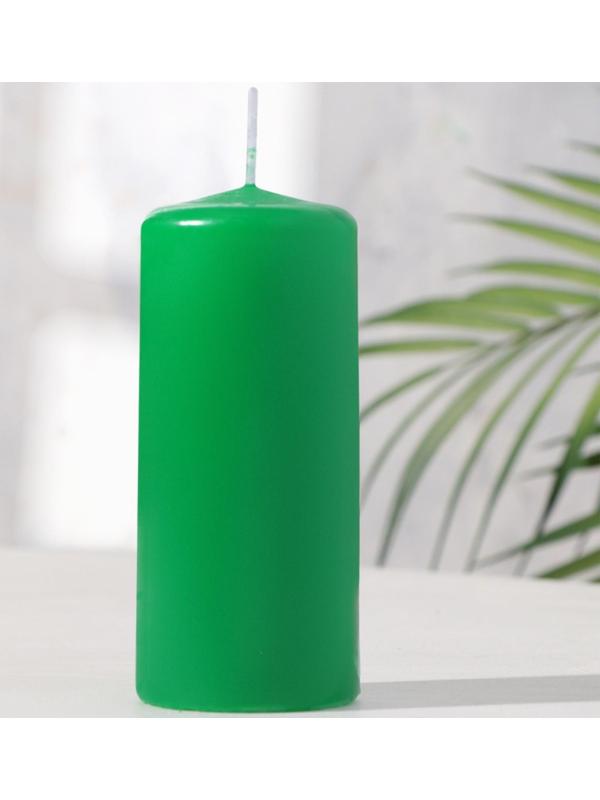 Свеча - цилиндр, 5х11,5 см, 25 ч, 175 г, зеленая