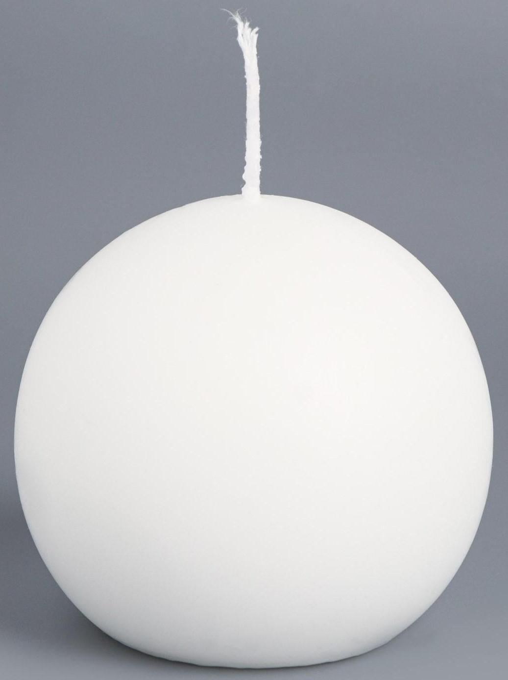 Свеча-шар, 8 см, 12 ч, 240 г, белый