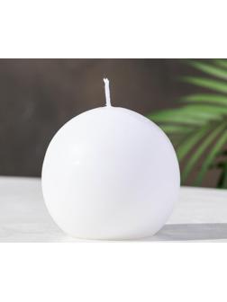 Свеча-шар, 8 см, 12 ч, 240 г, белый