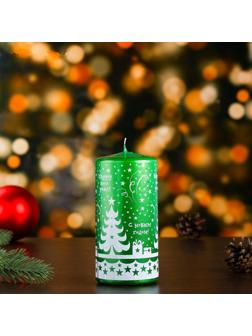 Свеча-цилиндр новогодняя 