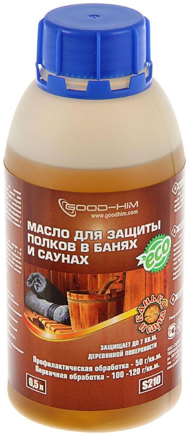 Масло для защиты полок в бане и сауне Goodhim-210, 0,5 л