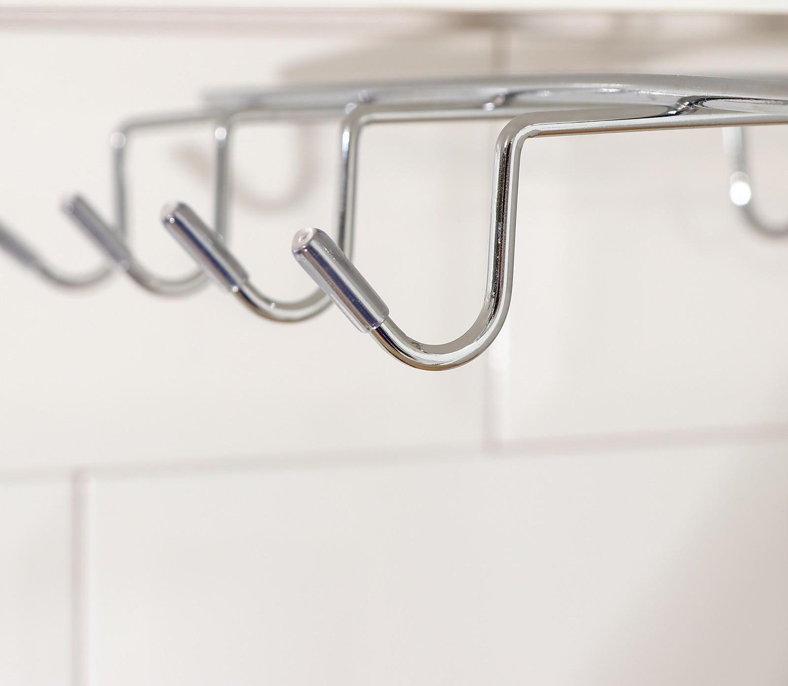 Держатель для кружек подвесной на 8 предметов Доляна, 27,5×20×7,5 см, цвет хром