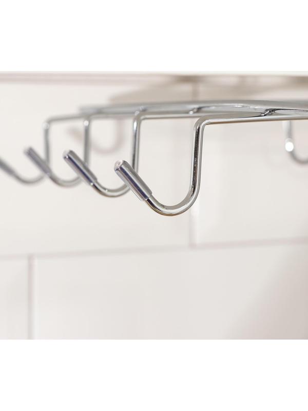 Держатель для кружек подвесной на 8 предметов Доляна, 27,5×20×7,5 см, цвет хром