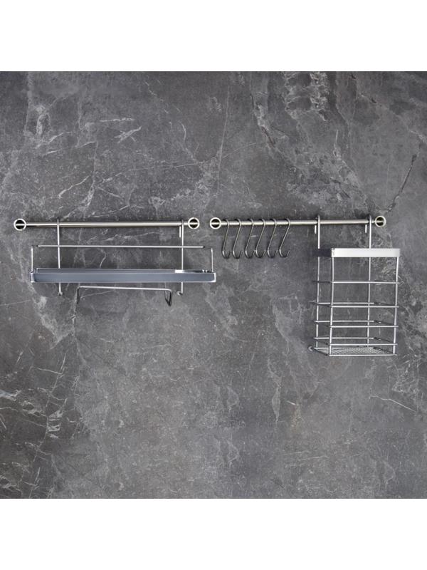 Рейлинговая система для кухни Доляна: базовый набор, 10 предметов