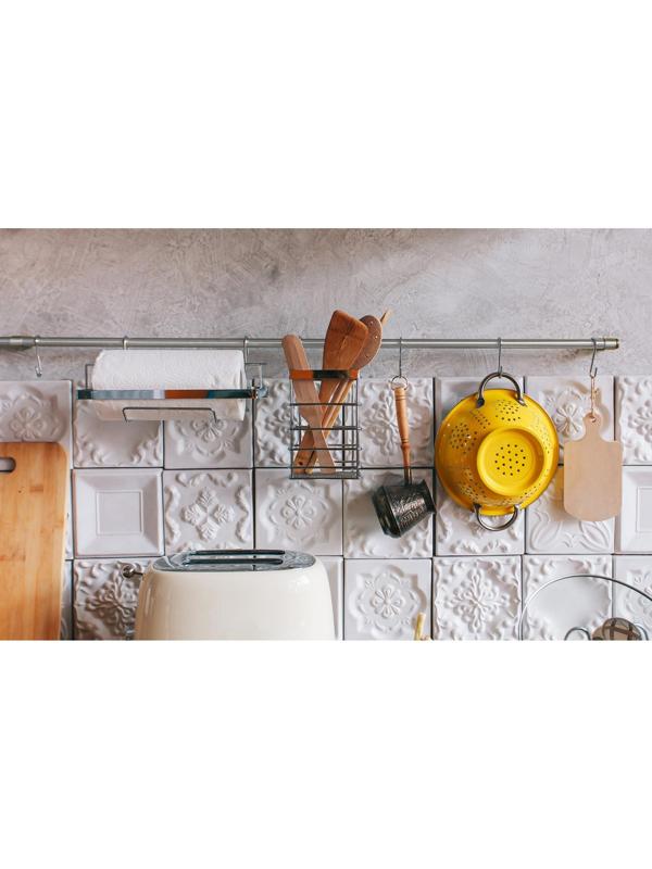 Рейлинговая система для кухни Доляна: базовый набор, 10 предметов