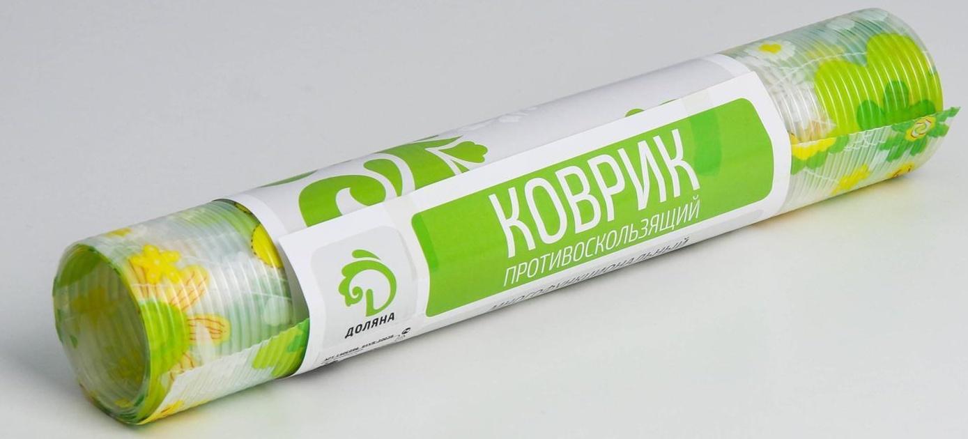 Коврик противоскользящий Доляна «Жёлтые цветы», 30×90 см