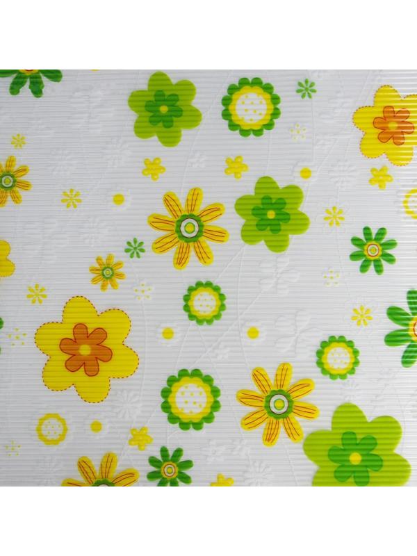 Коврик противоскользящий Доляна «Жёлтые цветы», 30×90 см