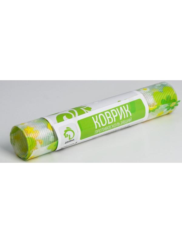 Коврик противоскользящий Доляна «Жёлтые цветы», 30×90 см