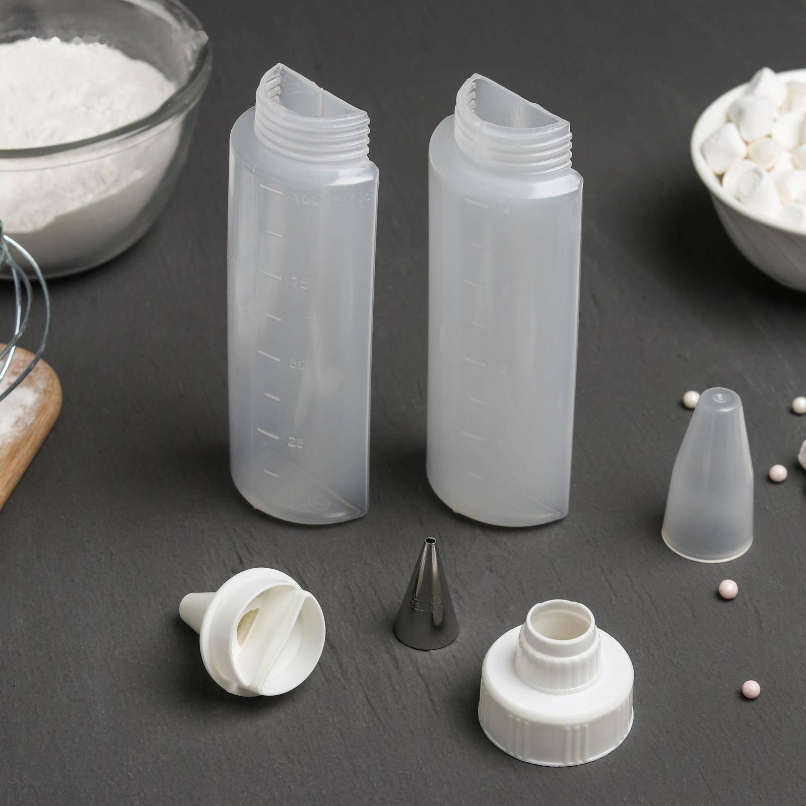 Шприц кондитерский для двухцветного декорирования Доляна «Дубль», 17×5,5×5,5 см