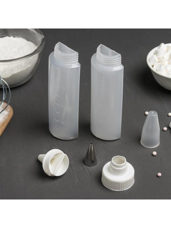 Шприц кондитерский для двухцветного декорирования Доляна «Дубль», 17×5,5×5,5 см