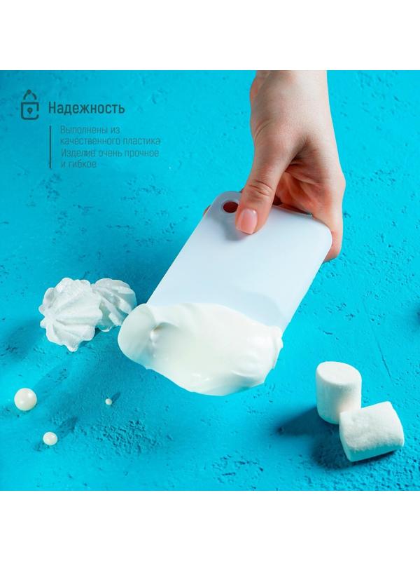 Шпатель кондитерский, 13×8 см, цвет белый