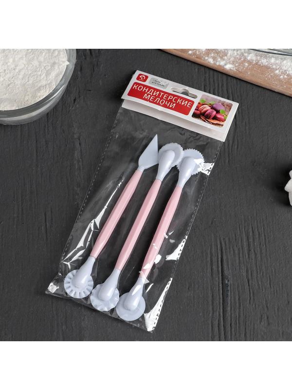 Набор для моделирования кондитерских украшений Доляна, 3 шт, цвет МИКС