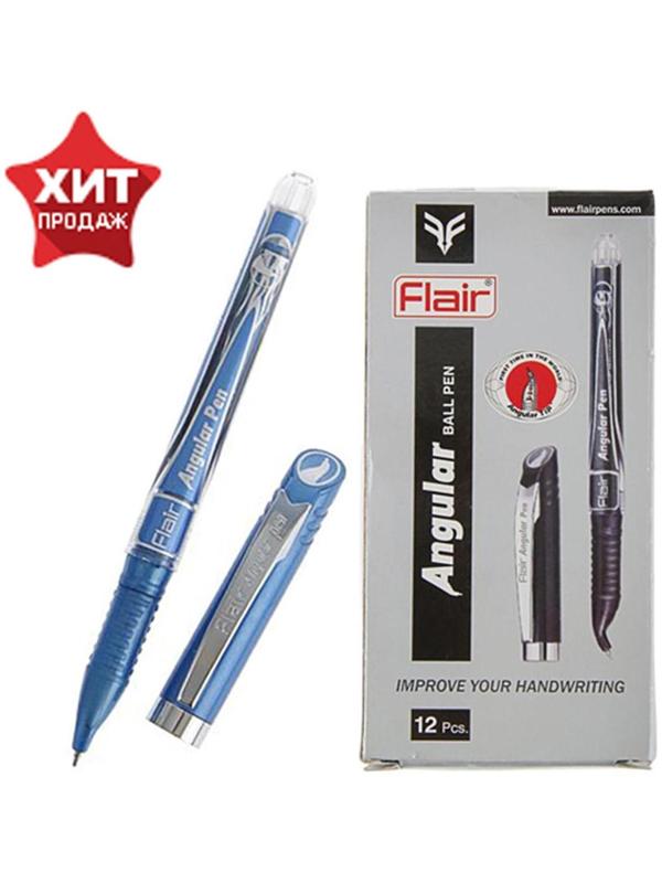 Ручка шариковая Flair Angular для левшей, узел-игла 0.7 мм, стержень синий