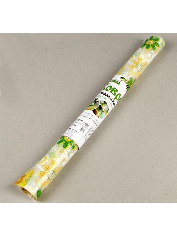 Коврик противоскользящий Доляна «Жёлтые цветы», 45×100 см