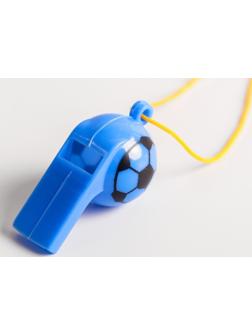 Свисток «Футбол» с веревочкой, цвета МИКС