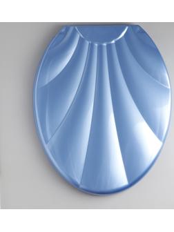 Сиденье для унитаза с крышкой «Ракушка», 44,5×37 см, цвет голубой перламутр