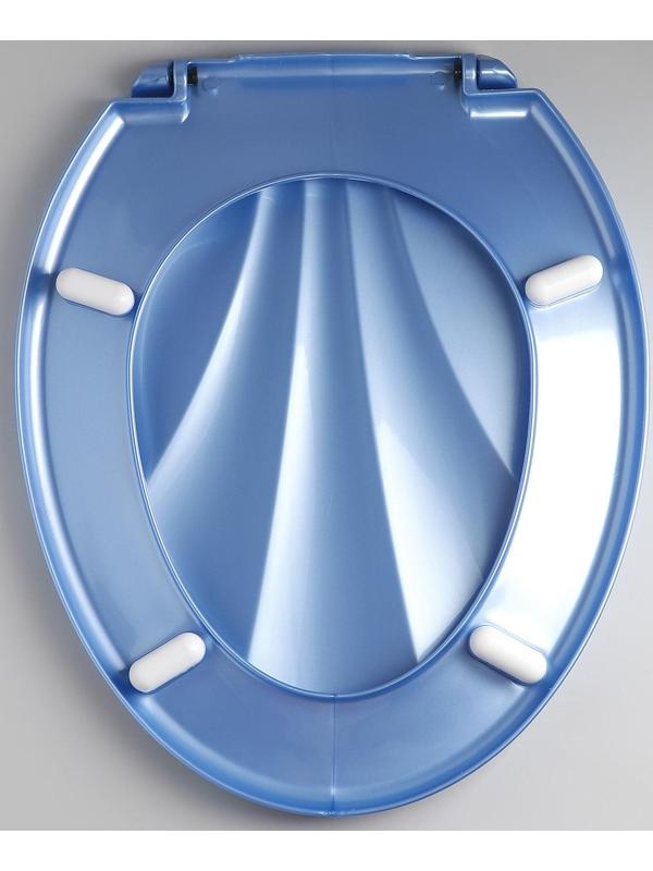 Сиденье для унитаза с крышкой «Ракушка», 44,5×37 см, цвет голубой перламутр