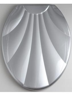 Сиденье для унитаза с крышкой «Ракушка», 44,5×37 см, цвет серебристый перламутр