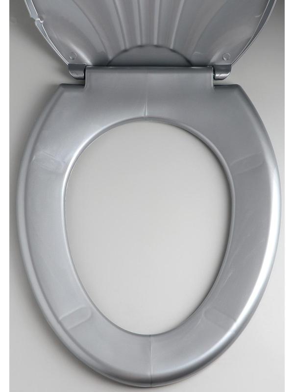 Сиденье для унитаза с крышкой «Ракушка», 44,5×37 см, цвет серебристый перламутр