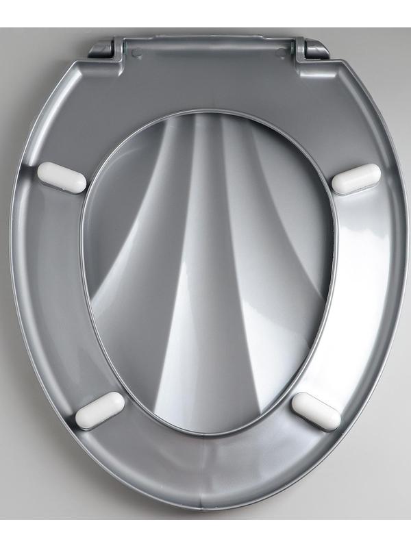 Сиденье для унитаза с крышкой «Ракушка», 44,5×37 см, цвет серебристый перламутр