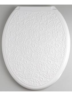 Сиденье для унитаза с крышкой «Декор. Ажур», 44,5×37 см, цвет белый